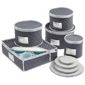 RRP £39.14 mDesign Set of 5 Quilted Plate Protectors Round