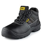 RRP £37.51 Black Hammer Safety Boots Steel Toe Cap Mens Oil &