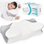 RRP £46.89 HOMFINE Cervical Contour Orthopedic Pillow for Neck