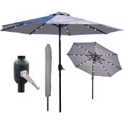 RRP £72.57 GlamHaus Garden Parasol Solar LED 2.7M