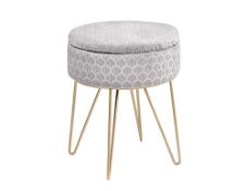 RRP £33.46 TMEE Velvet Ottoman Storage Stool Dressing Table Stool