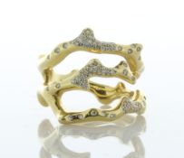 18ct Yellow Gold Ippolita Diamond Ring 0.75 Carats - Valued By AGI £7,950.00 - Inspired by the shape