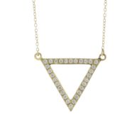 18ct Yellow Gold Ladies Triangle Diamond Pendant 0.30 Carats - Valued By AGI £2,350.00 - A channel