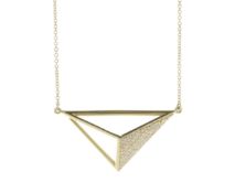 18ct Yellow Gold Geometric Triangle Diamond Pendant and Chain 0.35 Carats - Valued By AGI £4,250.