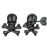 RRP £31.26 BRAND NEW STOCK Silvercute Sterling Silver Gothic Skull Earrings For