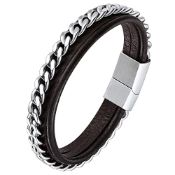 RRP £14.06 BRAND NEW STOCK Leather Bracelet for Men Surfer Bracelet Men's Jewellery