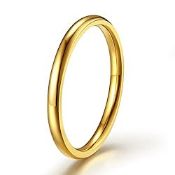 RRP £13.39 BRAND NEW STOCK ChainsPro Men's High Polish Gold Plated Ring Size Q