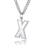 RRP £13.72 BRAND NEW STOCK ChainsPro Initial X Necklace Mens Womens Capital Letter Necklace