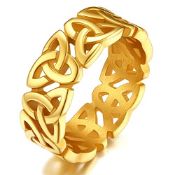 RRP £15.89 BRAND NEW STOCK Man Engagement Ring Gold Plated Thumb Rings Mens Stainless
