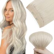 RRP £123.95 Easyouth Human Hair Wire Extensions Blonde 20 Inch