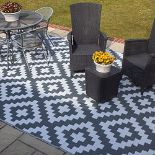 RRP £44.65 Valiant Geometric Outdoor Patio and Decking Rug - 9ft x 6ft (2.7m x 1.8m),Grey