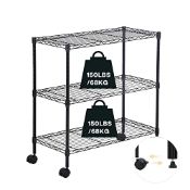 RRP £58.05 Actask 3-Shelf Shelving Unit on Wheels with Height-Adjustable