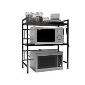 RRP £53.59 DAWNYIELD 3 Tier Extendable Microwave Oven Rack Shelf