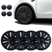 RRP £251.16 BASENOR 4PCS Tesla Model Y Hubcaps 19 Inch Wheel Cover