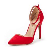 RRP £36.84 DREAM PAIRS Women's Pointed Toe Ankle Strap High Heels