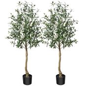 RRP £102.40 CROSOFMI Artificial Olive Tree Plant 120 cm Fake Topiary Silk Tree