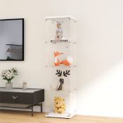RRP £167.50 Beauty4U 4-Shelf Glass Display Cabinet