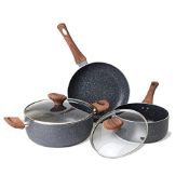 RRP £44.65 Non Stick Pots and Pans Set Induction Hob Pots