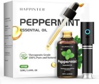RRP £33.49 HAPPINTER Peppermint Essential Oil 50ml-100% Natural Plant Essential Oil