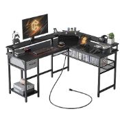 RRP £13.40 CubiCubi L Shaped Desk with Power Strip and LED