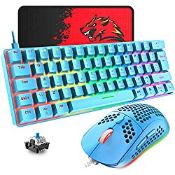 RRP £27.42 T60 UK Layout 60% Mechanical Keyboard and Mouse Set