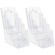 RRP £36.84 Belle Vous Clear Acrylic Plastic Brochure Holder (2 Pack)