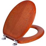 RRP £30.14 Angel Shield Antibacterial Wooden Toilet Seat Adjustable