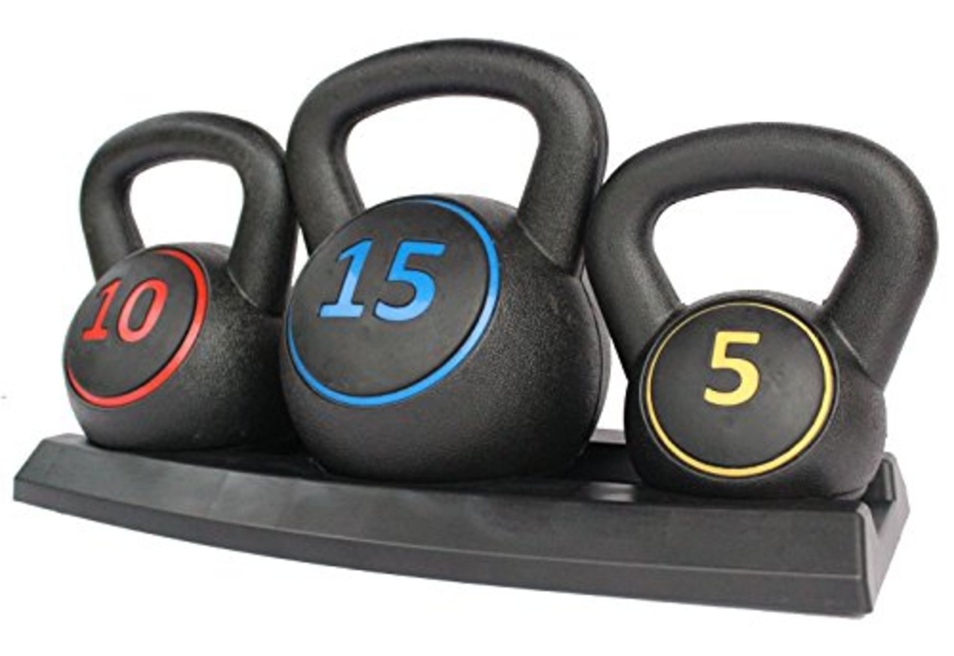 RRP £44.65 HIONRE 3pce Kettlebell Weight Set with Stand for Cross Training
