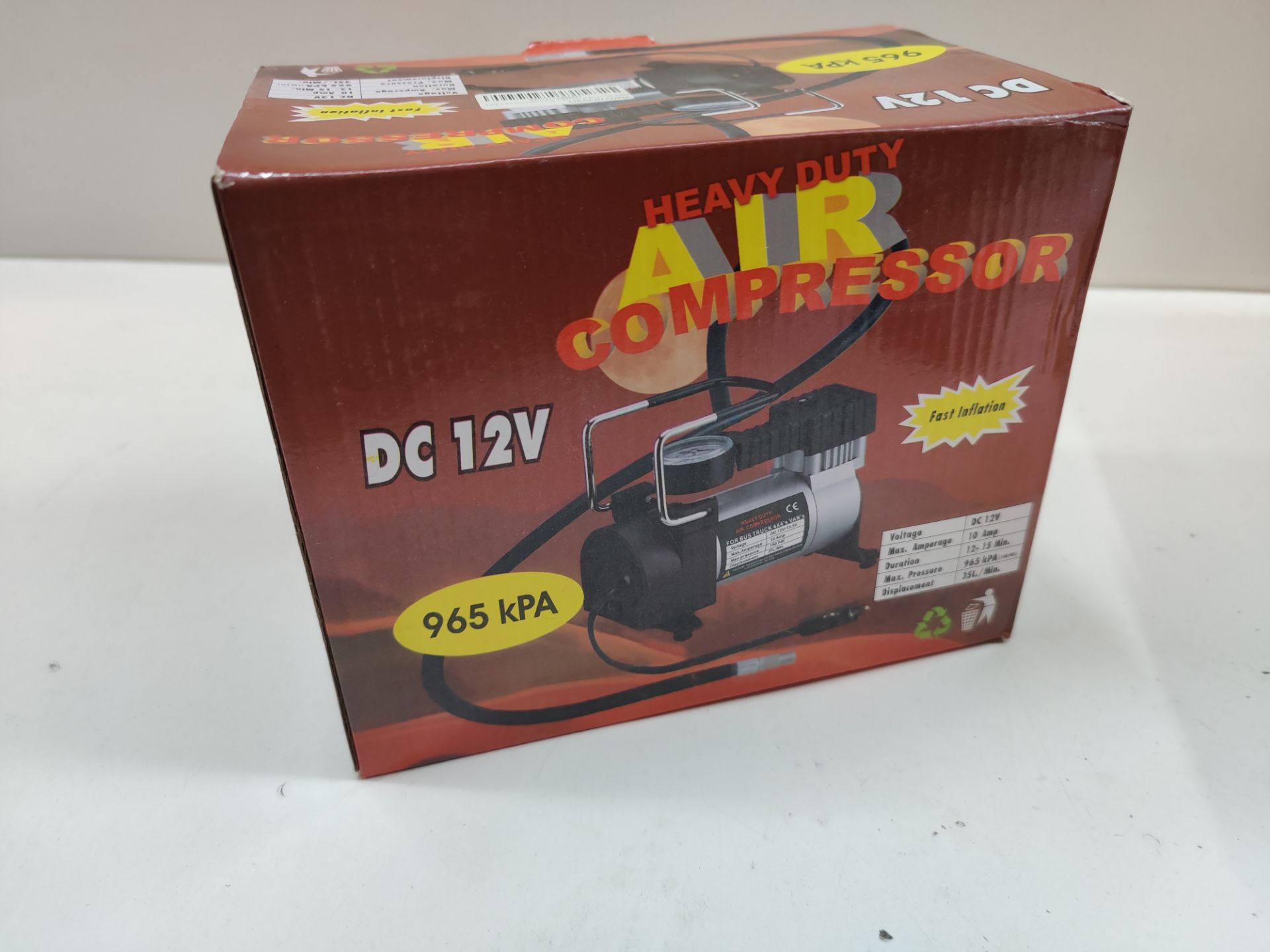 RRP £24.12 12V 140 Portable PSI Car Tyre Auto Tire Inflator Pump Air Compressor - Image 2 of 2