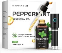 RRP £33.49 BRAND NEW STOCK HAPPINTER Peppermint Essential Oil 50ml-100% Natural Plant Essential Oil