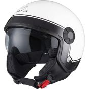 RRP £64.31 Agrius Score Solid Open Face Motorcycle Helmet S Gloss White