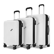 RRP £167.45 GinzaTravel Lightweight 4 Wheels Suitcase Set ABS Hard