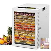 RRP £275.13 Kwasyo 12 Trays Stainless Steel Food Dehydrator