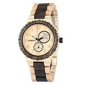 RRP £25.67 BEWELL Men's Analogue Japanese Quartz Watch with Wooden Band W154A