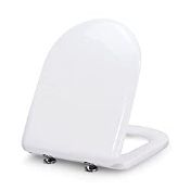 RRP £41.30 Fanmitrk U Shape Wood Toilet Seat-White Toilet Seat Wooden Toilet Lid