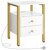 RRP £71.45 HOOBRO Bedside Table with Charging Station