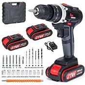 RRP £55.82 Cordless Drill Driver Kit with 2 Batteries