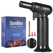 RRP £14.31 Sondiko Kitchen Blow Torch with Fuel Gauge S907