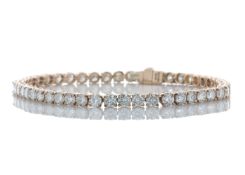 18ct Rose Gold Tennis Diamond Bracelet 12.29 Carats - Valued By IDI £44,510.00 - Forty one round