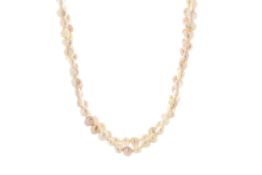 64 Inch Baroque Shaped Pink 5.0 - 6.0mm Pearl Necklace - Valued By AGI £480.00 - Baroque shaped 5.