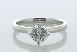 Platinum Single Stone Fancy Claw Set Diamond Ring 0.82 Carats - Valued By IDI £8,730.00 - A 0.82
