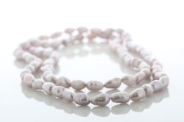 36 Inch Freshwater Cultured 6.5 - 7.0mm Pearl Necklace - Valued By AGI £345.00 - 6.5 - 7.0mm