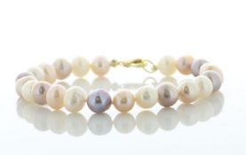 Freshwater Cultured 7.0 - 7.5mm Pearl Bracelet With Gold Plated Clasp - Valued By AGI £290.00 -