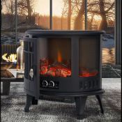 RRP £154.09 INMOZATA Electric Fire Stove Heater with Realistic LED Log Fire Flame Effect