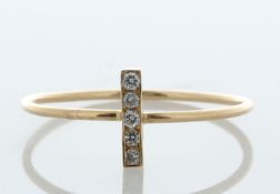 18ct Rose Diamond Line Ring 0.05 Carats - Valued By AGI £1,995.00 - A dainty 18ct rose gold