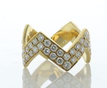 18ct Yellow Gold Diamond Anita Ko Chevron Ring 2.09 Carats - Valued By AGI £7,250.00 - This stunning
