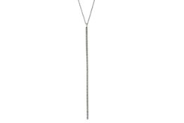 18ct Rose Gold Diamond Pin Pendant On Black Gold Chain 22" 0.60 Carats - Valued By AGI £3,500.00 - A