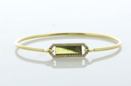 18ct Yellow Gold Jemma Wynne Diamond Name Plate Bangle 0.32 Carats - Valued By AGI £7,950.00 -