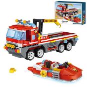 RRP £30.43 City Fire Engine with Rescue Boat