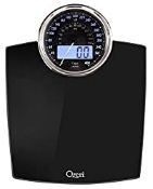 RRP £27.90 Ozeri Rev Digital Bathroom Scale with Electro-Mechanical Weight Dial (Black)